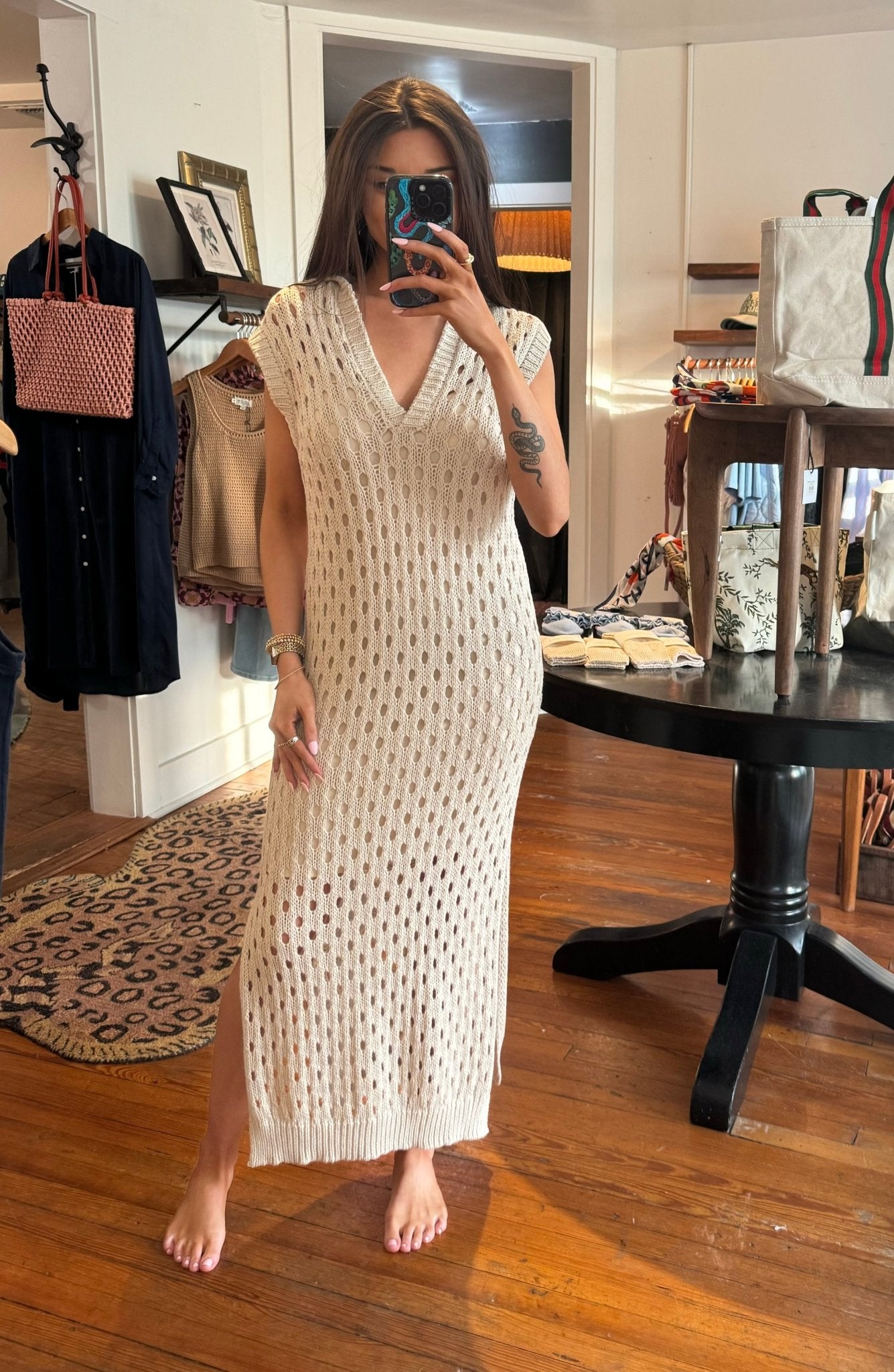 Oatmeal Cotton Sweater Ariel Dress - Box Turtle
