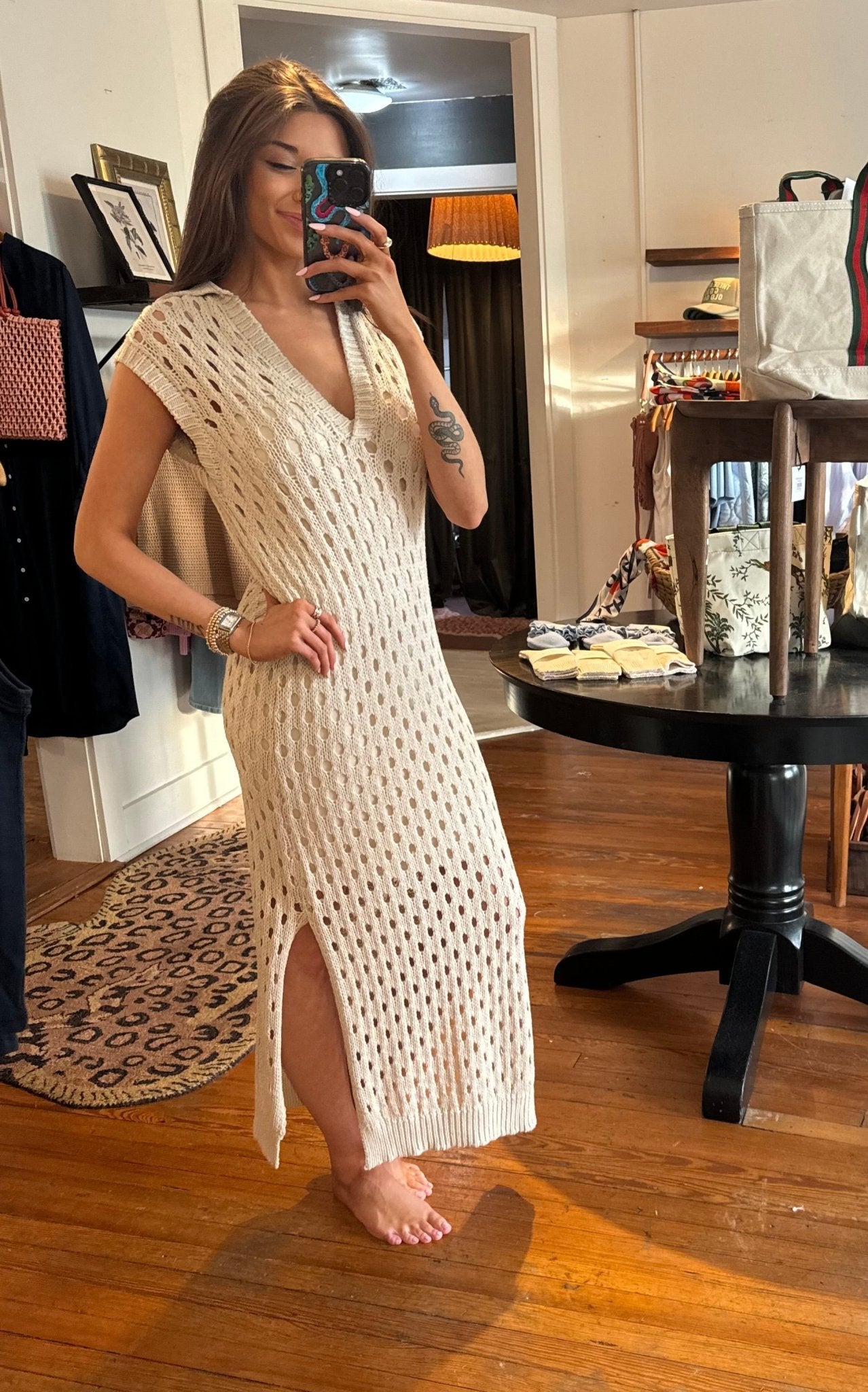Oatmeal Cotton Sweater Ariel Dress - Box Turtle