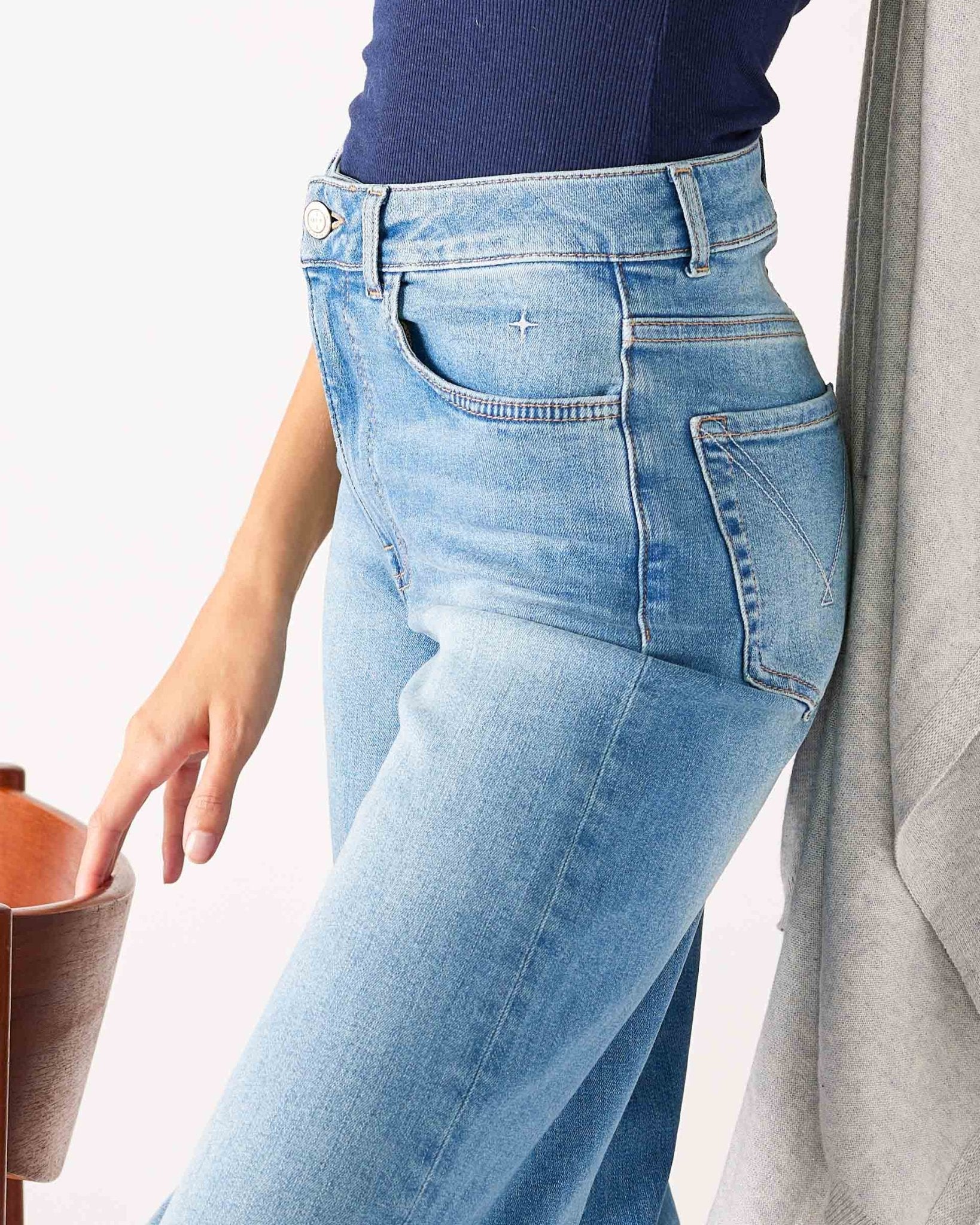 Ocean Wash Kate Wide Leg Jeans - Box Turtle