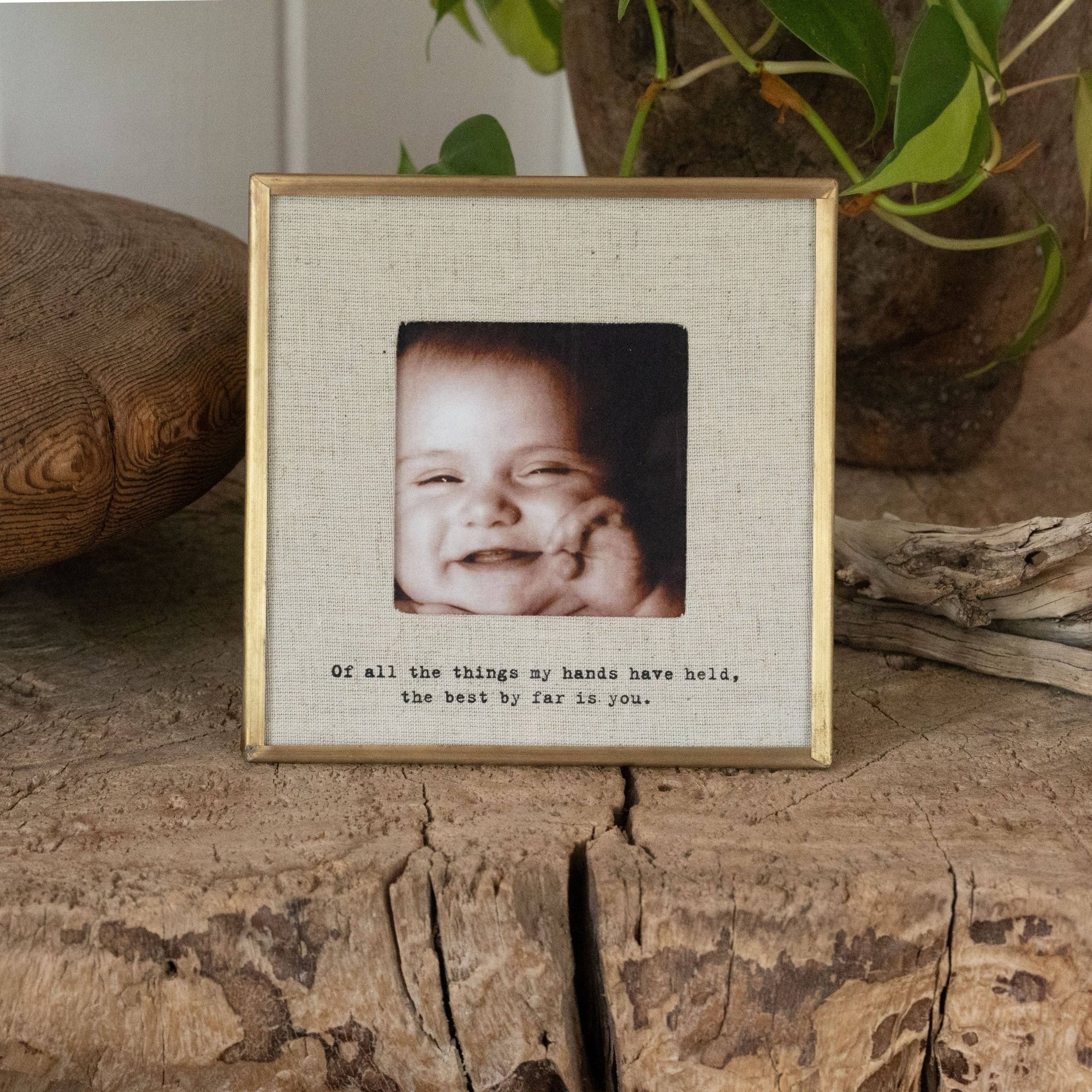 "Of All The Things" Brass Linen Frame - Box Turtle