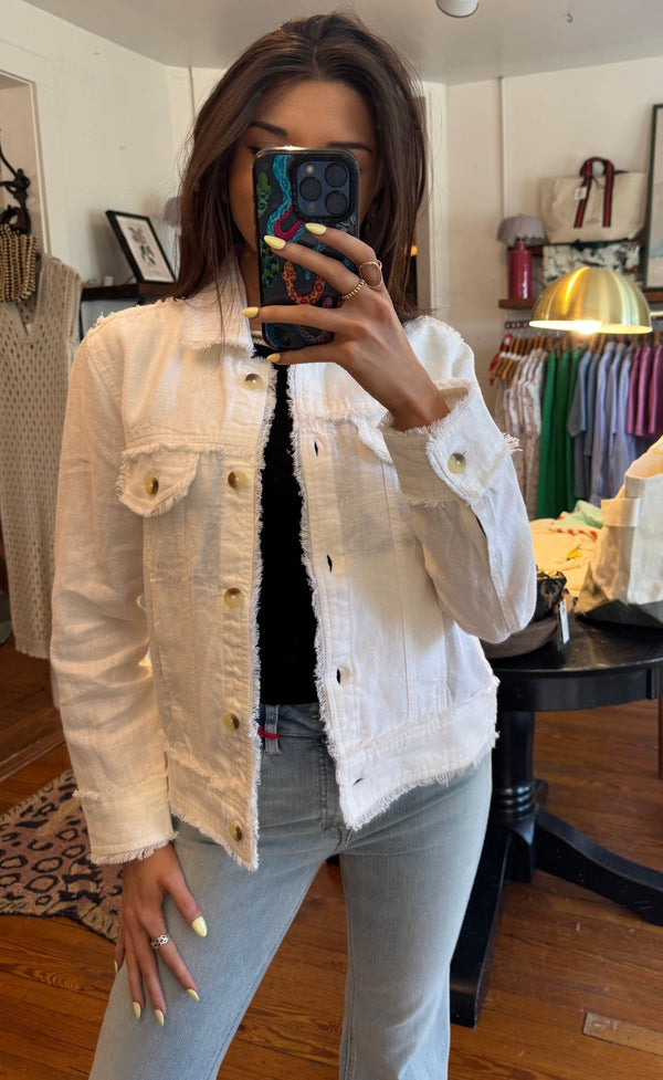 Off White Summer Linen Jacket - Box Turtle