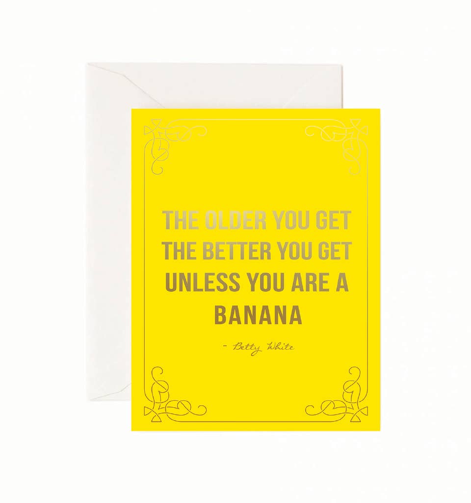 Old Banana Birthday Card - Box Turtle