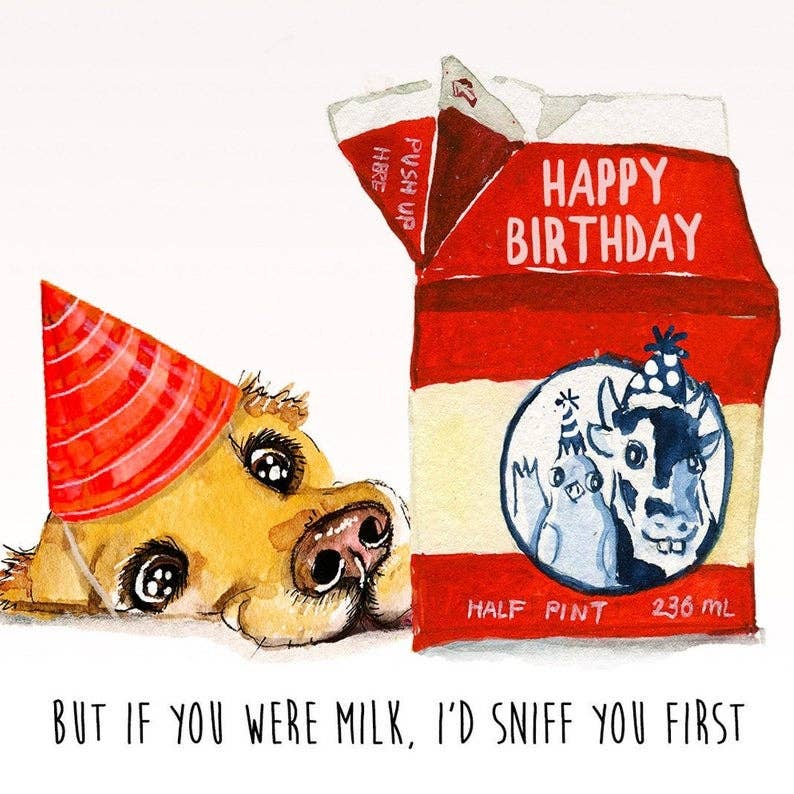 Old Milk Birthday - Funny Birthday Card - Box Turtle