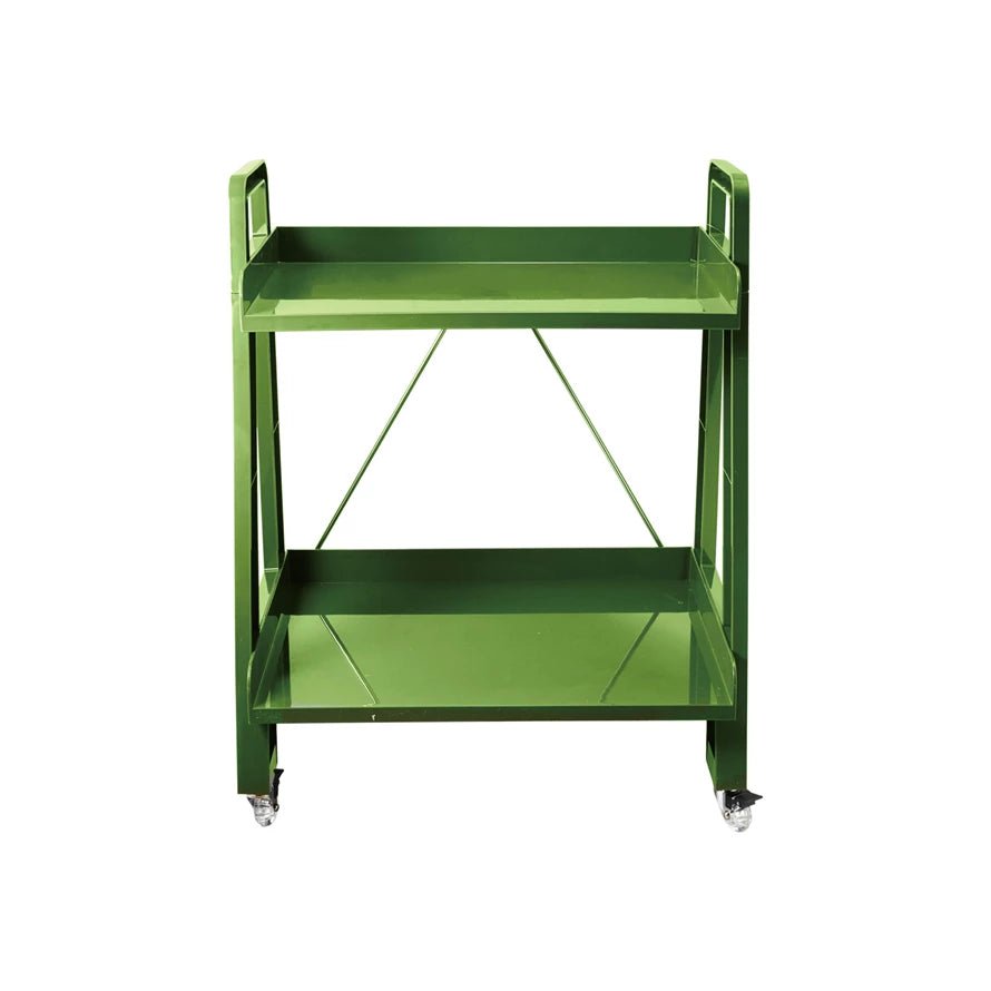 Olive Green Bar Cart on Casters - Box Turtle