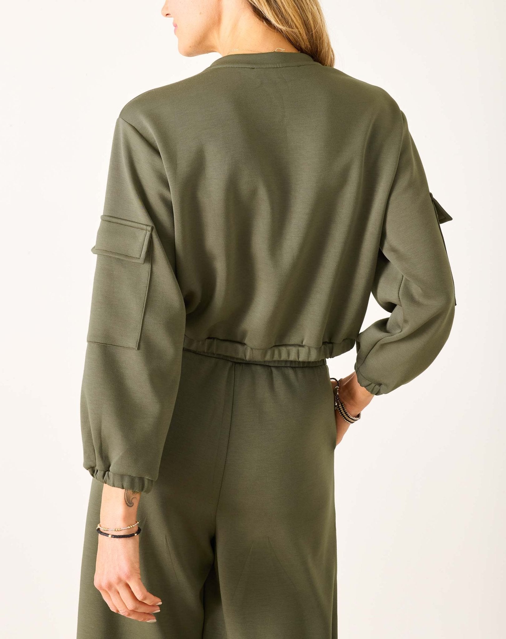 Olive Simone Cargo Crew Sweatshirt - Box Turtle