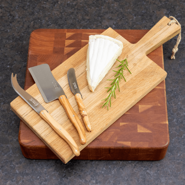 Olive Wood Jean Dubost Rustic Range Cheese Set - Box Turtle