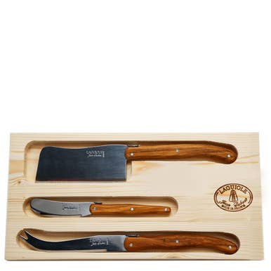 Olive Wood Jean Dubost Rustic Range Cheese Set - Box Turtle