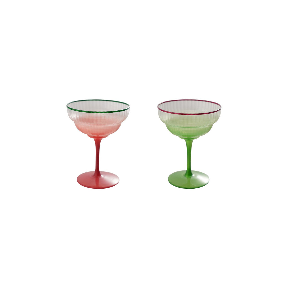 Ombre Fluted Stemmed Coupe Glass - Box Turtle
