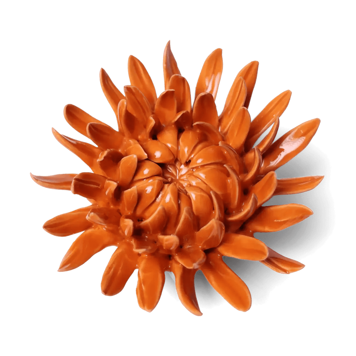 Orange Mum Ceramic Flower - Box Turtle