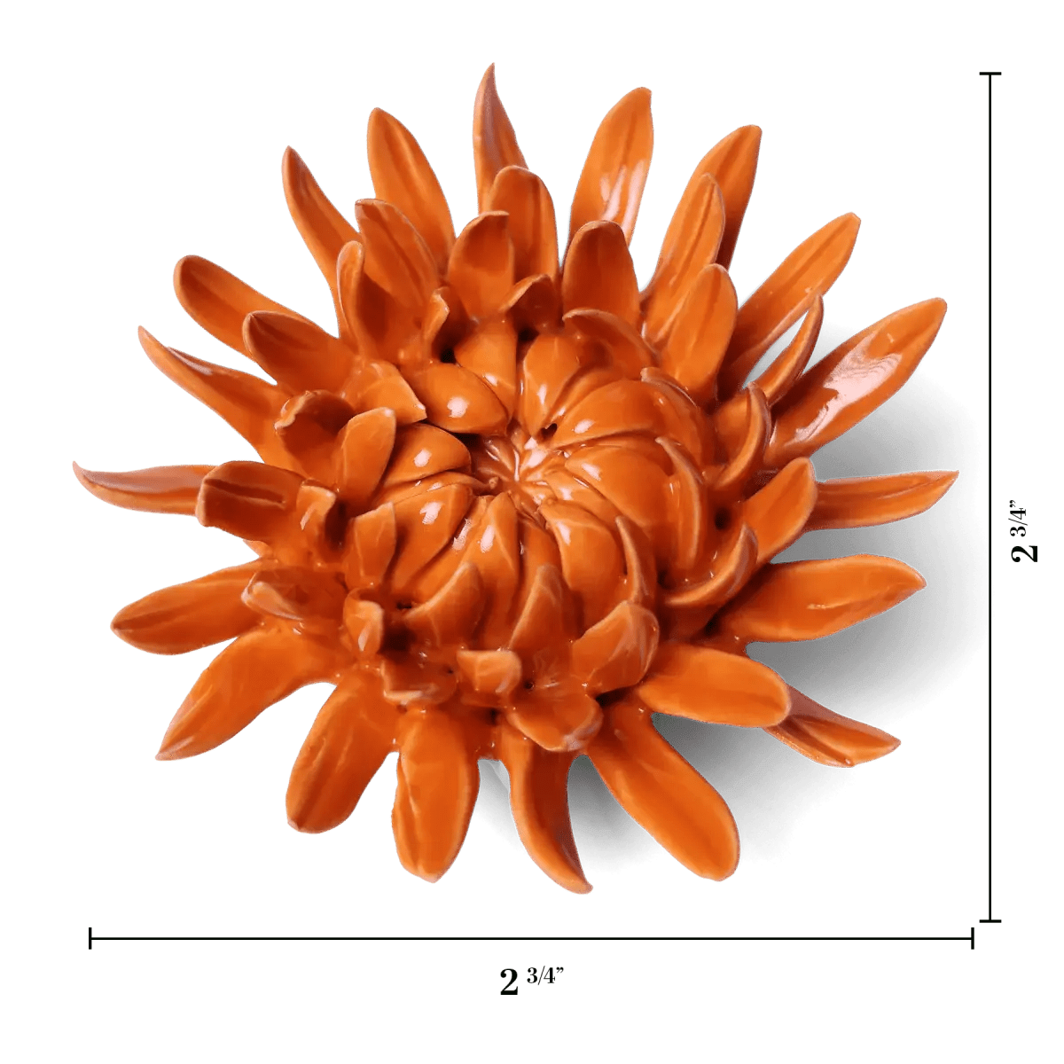 Orange Mum Ceramic Flower - Box Turtle