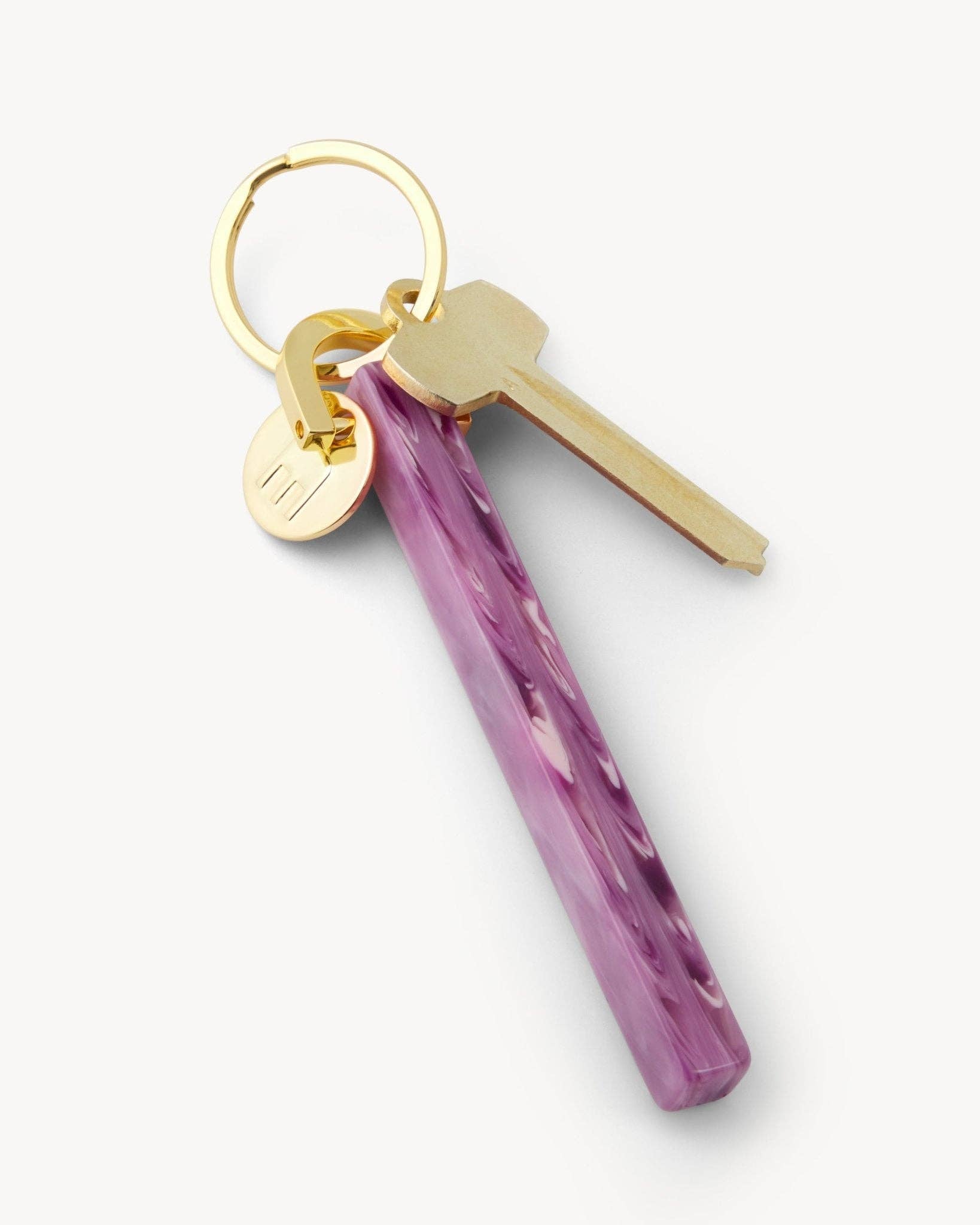 Orchid & Gold Bar Keychain - Box Turtle
