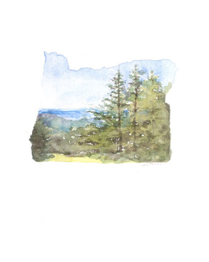 Emily Wood State Tree Watercolor Prints