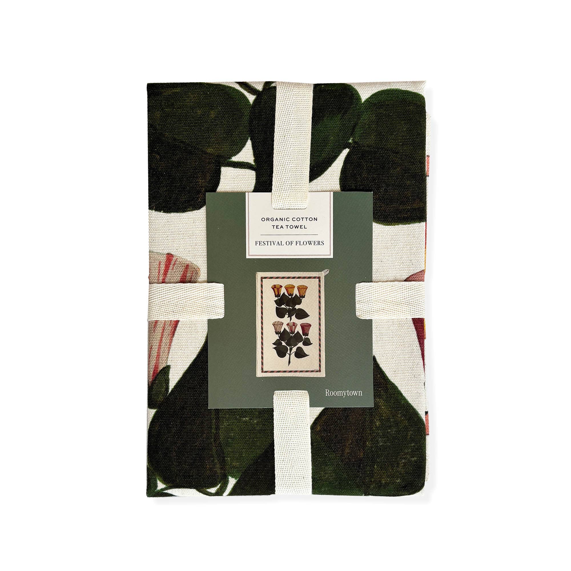 Organic Cotton Flowers Tea Towel - Box Turtle