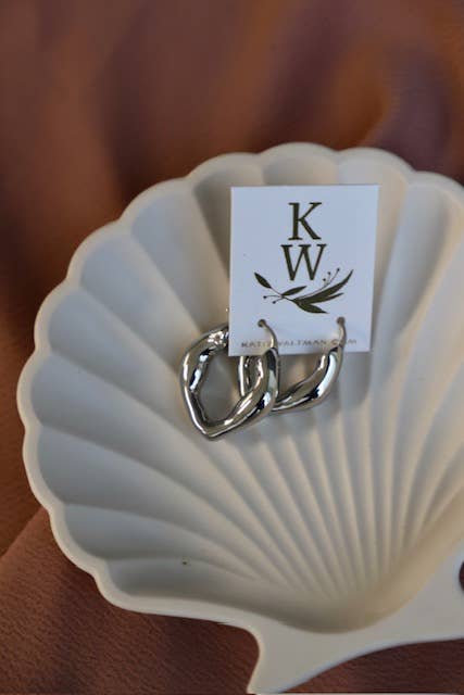 Organic Silver Hoops - Box Turtle