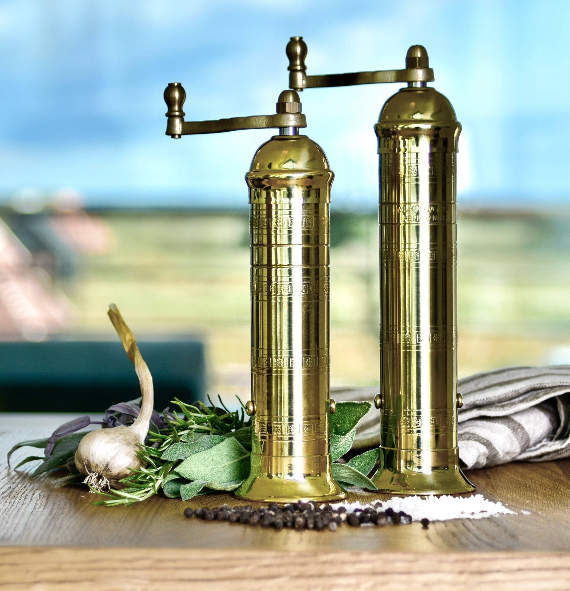 Original 'Brass Mill' Salt Grinder - Box Turtle