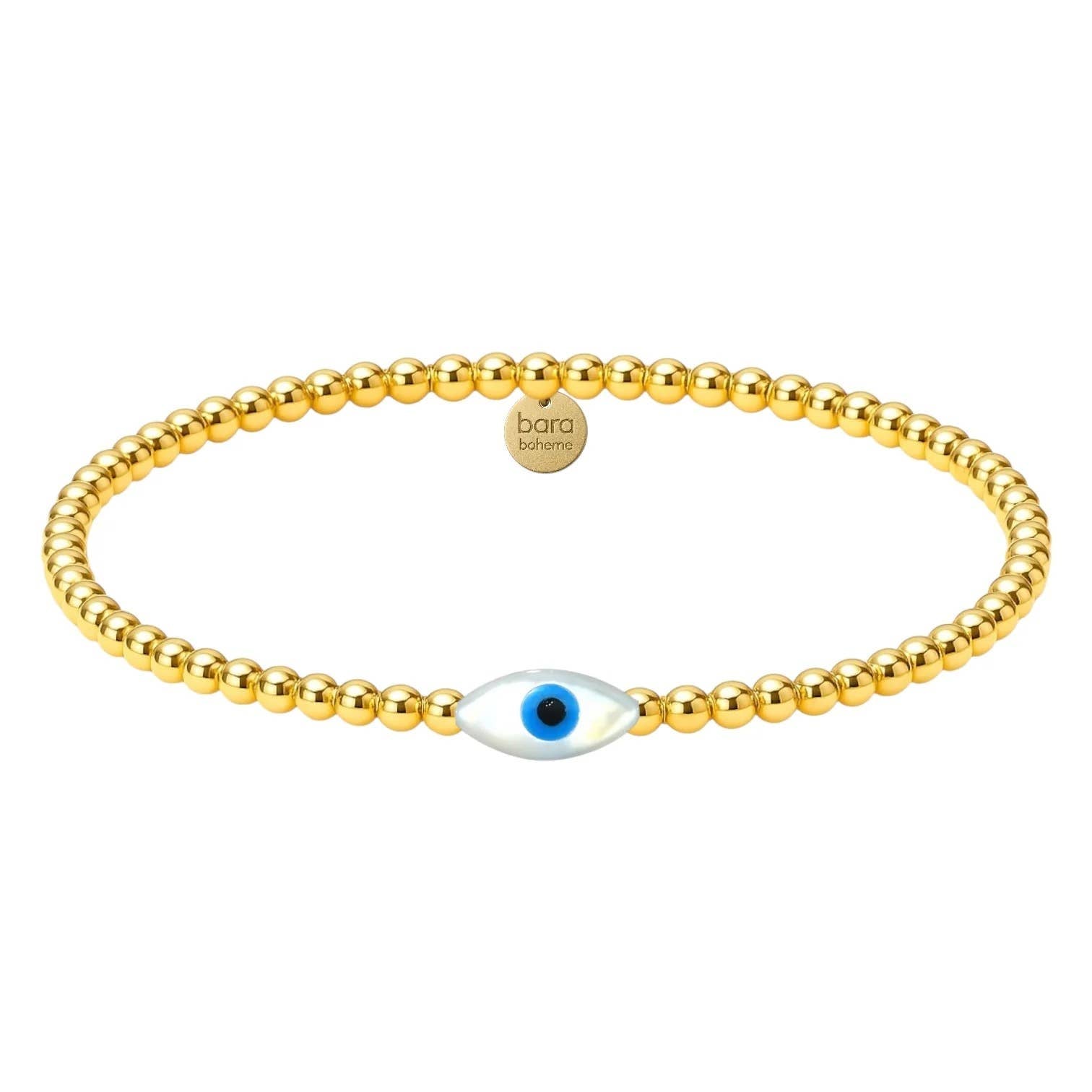 Oval Azure Evil Eye Beaded Bracelet - Box Turtle