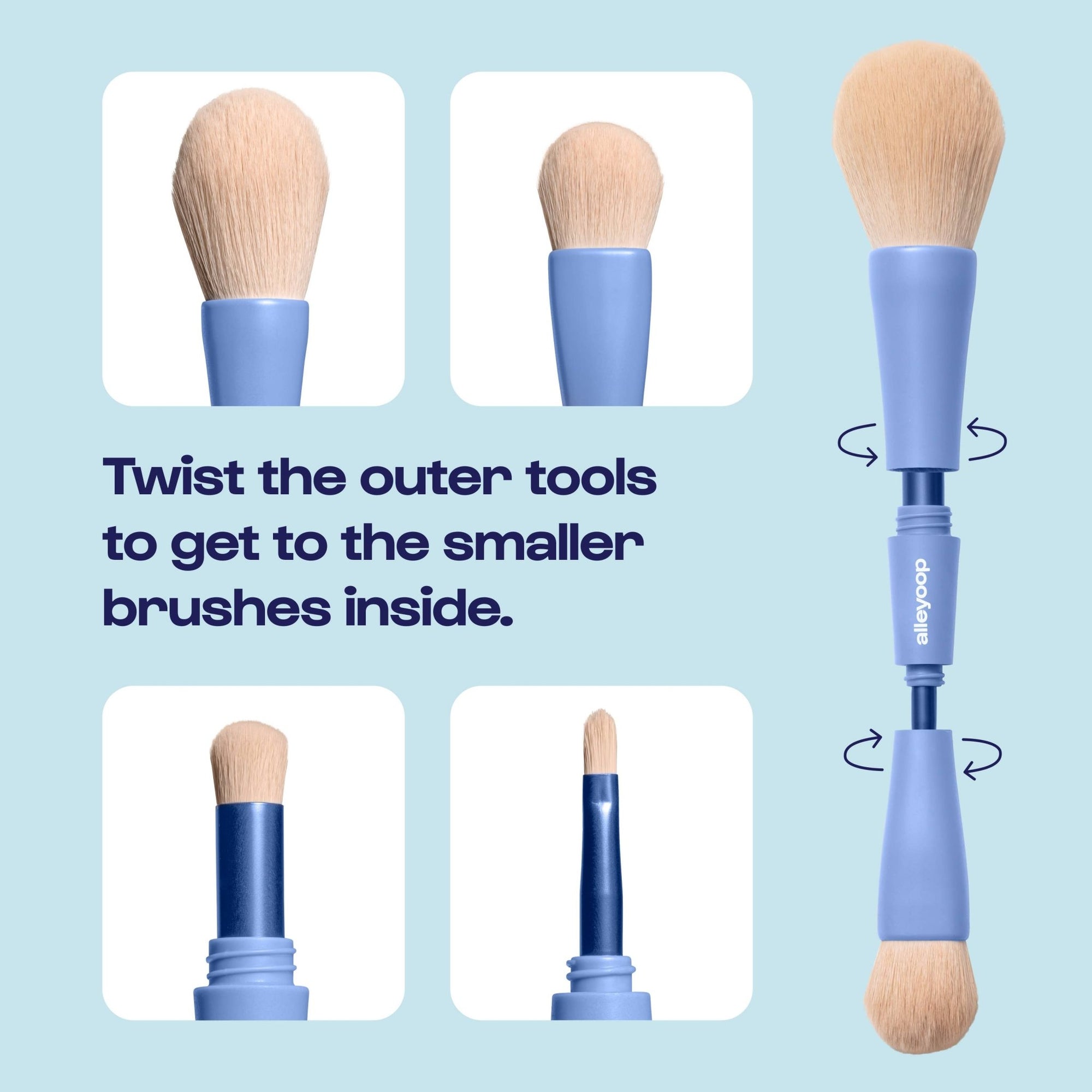 Overachiever 4 - in - 1 Makeup Brush - Box Turtle