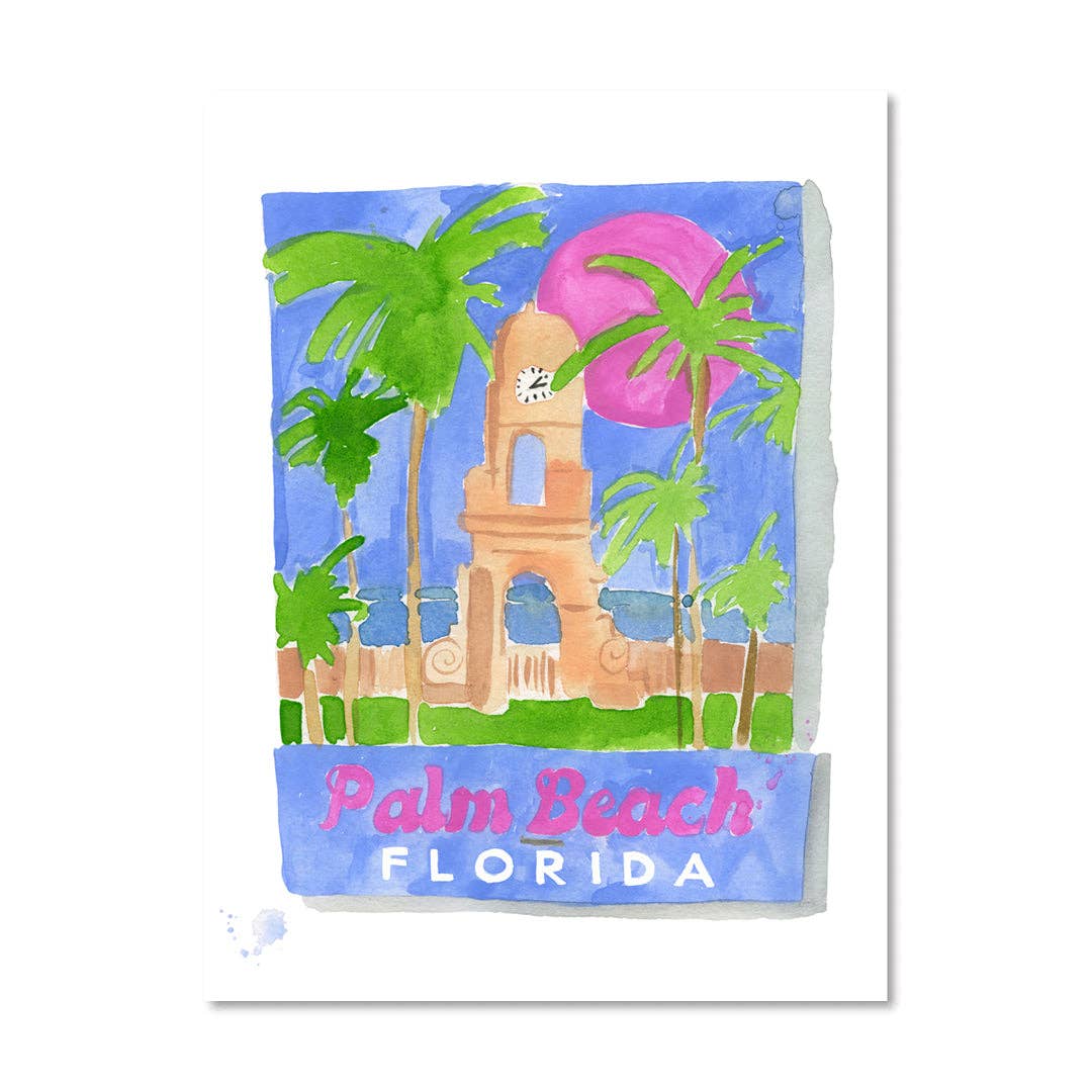Palm Beach Matchbook Watercolor Print - Box Turtle