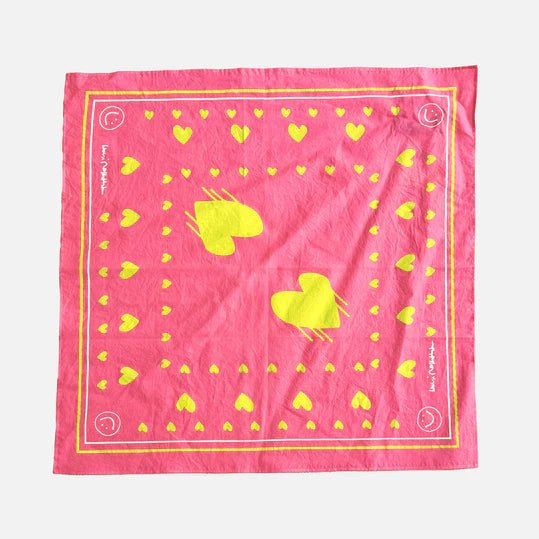 Palm Pink Drippy Heart Bandana - Box Turtle