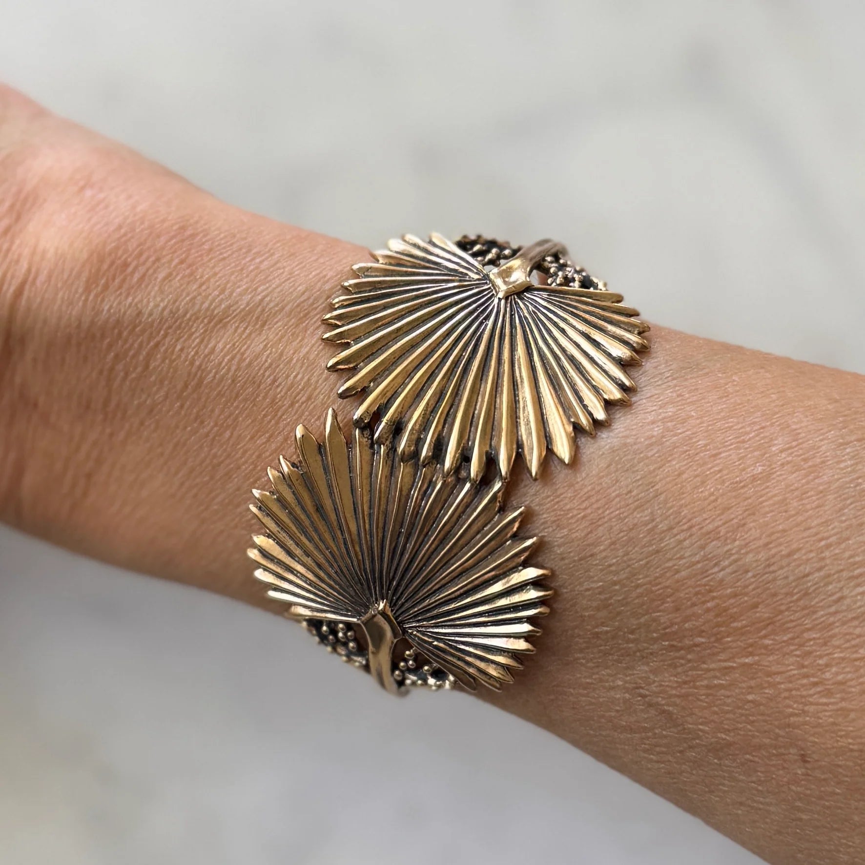 Palmetto Leaf Cuff - Box Turtle