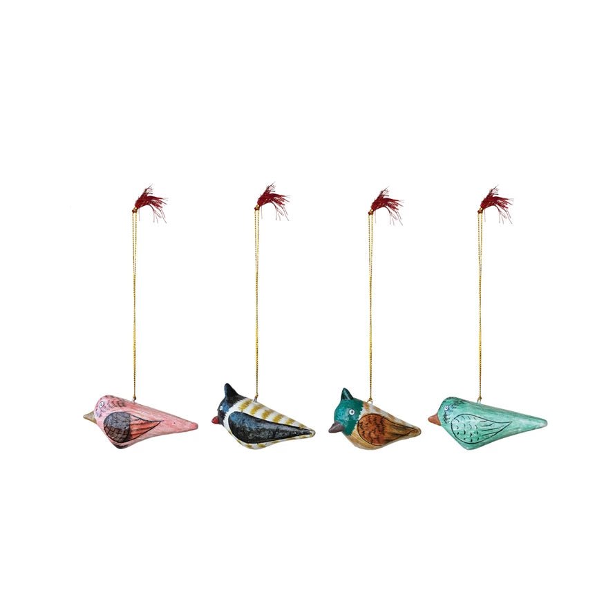 Paper Mache Bird Ornament - Box Turtle