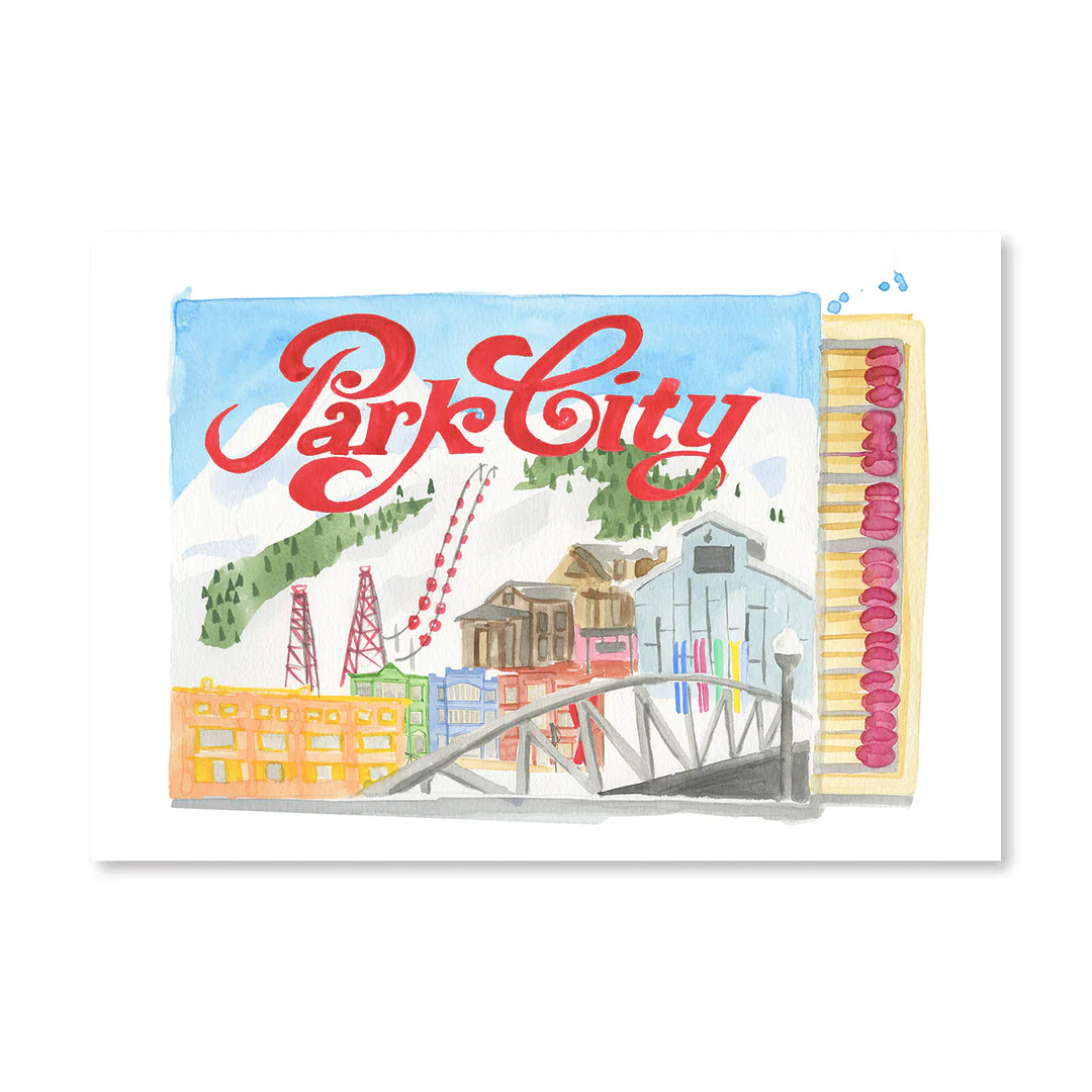 Park City Matchbook Watercolor Print