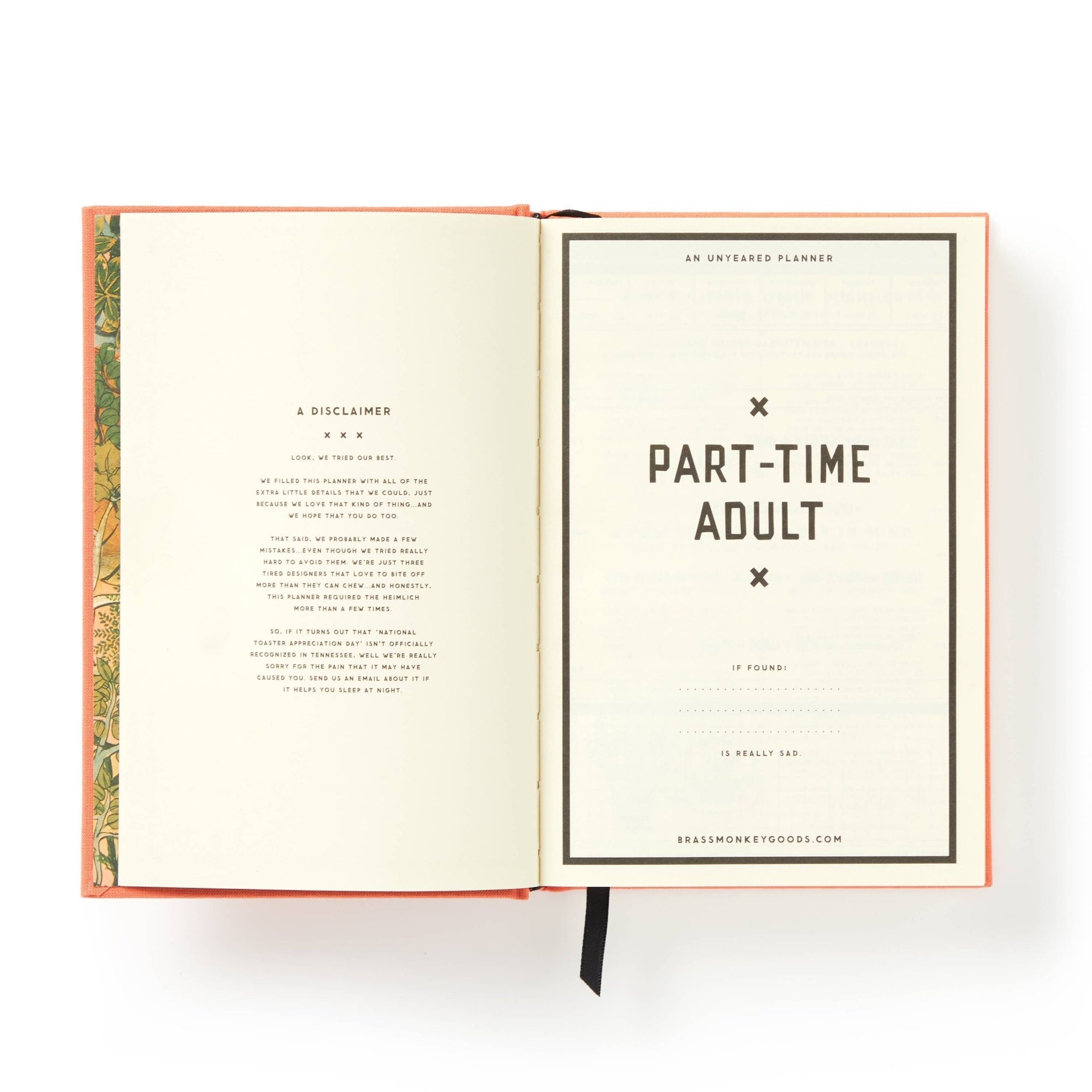Part - Time Adult Undated Daily Planner - Box Turtle