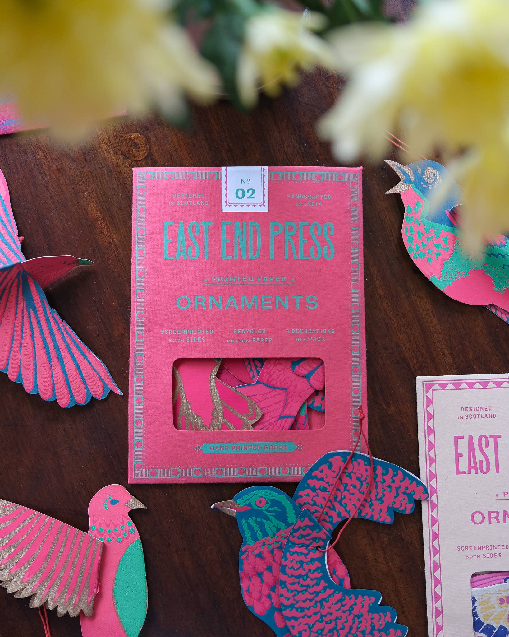 Party Birds Paper Ornaments - Box Turtle