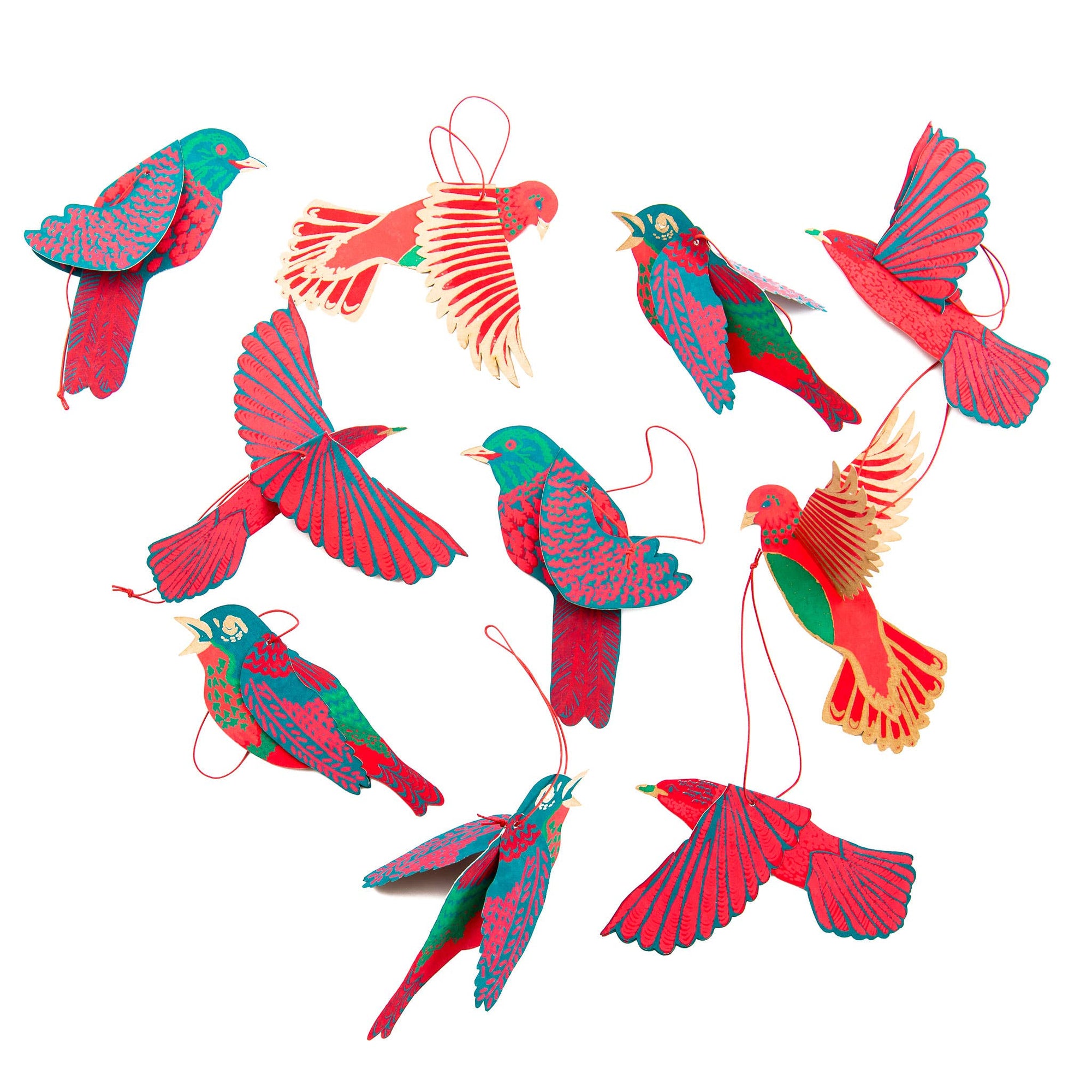 Party Birds Paper Ornaments - Box Turtle