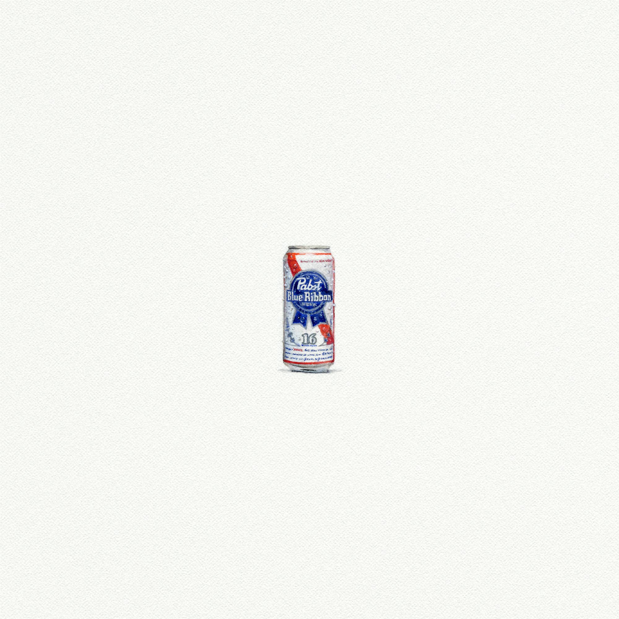 PBR Beer Can Miniature Watercolor Print - Box Turtle
