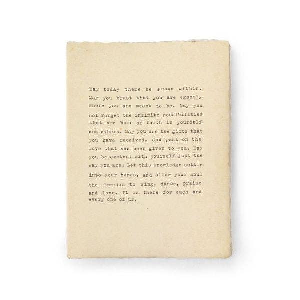 Peace Within Deckled Edge Notebook - Box Turtle
