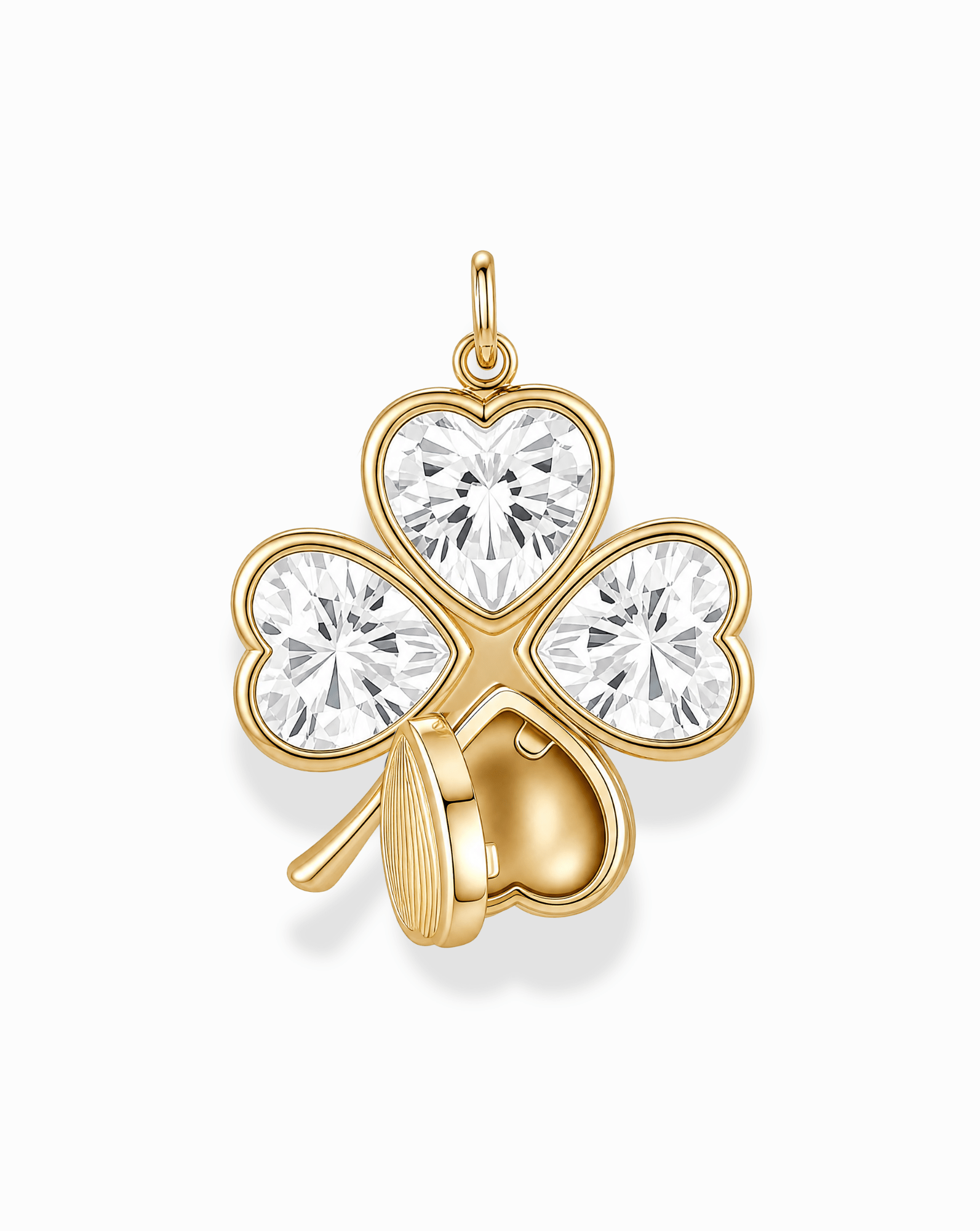 Perry Four-Leaf Clover Locket Charm - Box Turtle