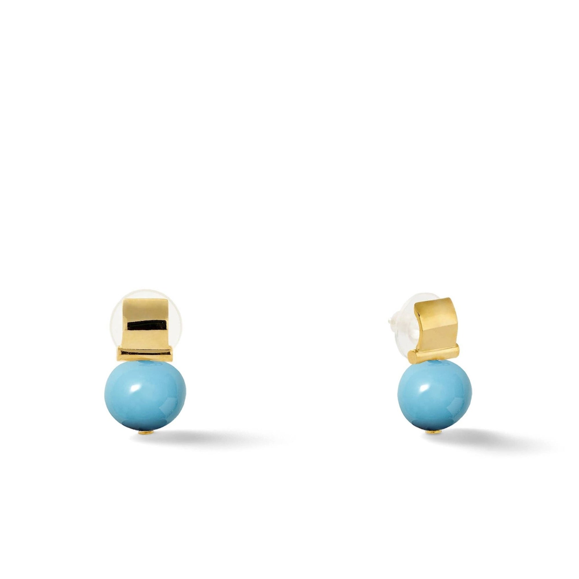 Petite and Smooth Pebble Pearl Post - Baby - Box Turtle