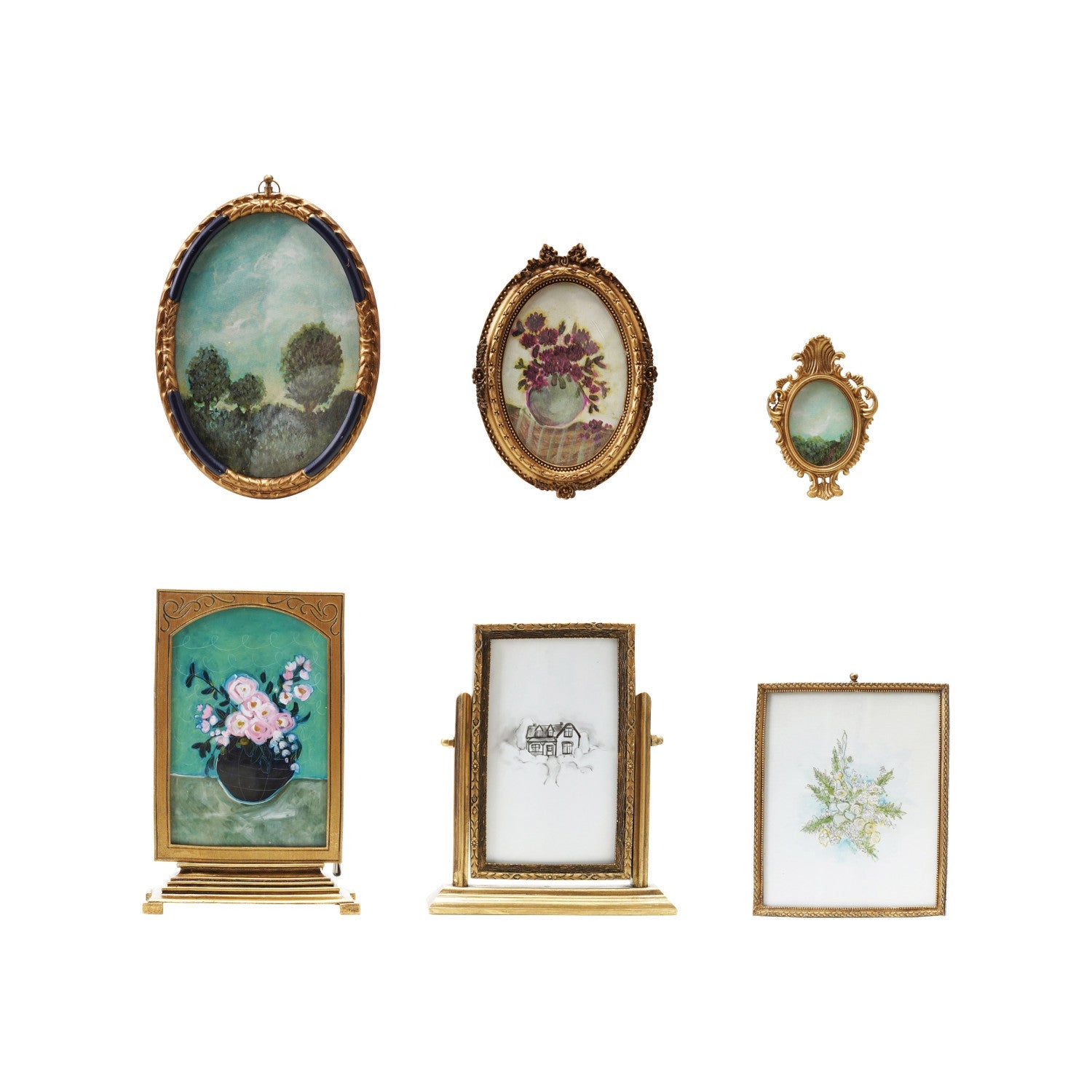 Pewter & Glass Photo Frames with Art - Box Turtle