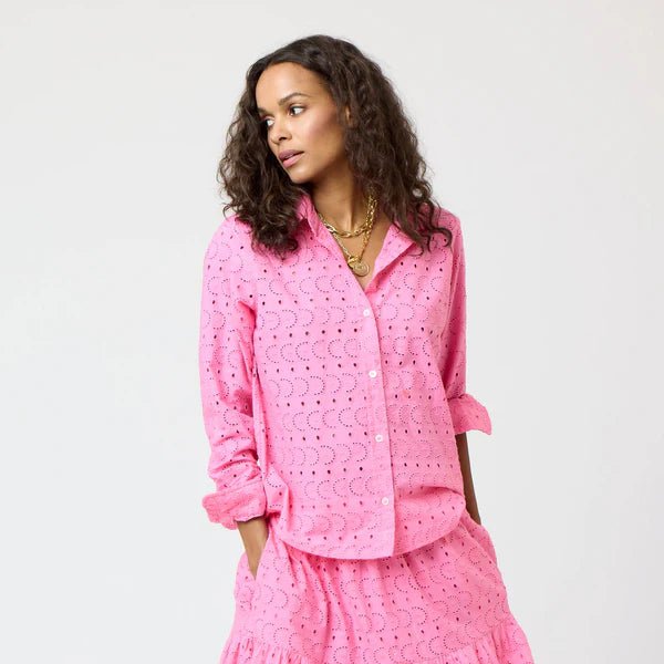 Pia Eyelet Shirt - Box Turtle