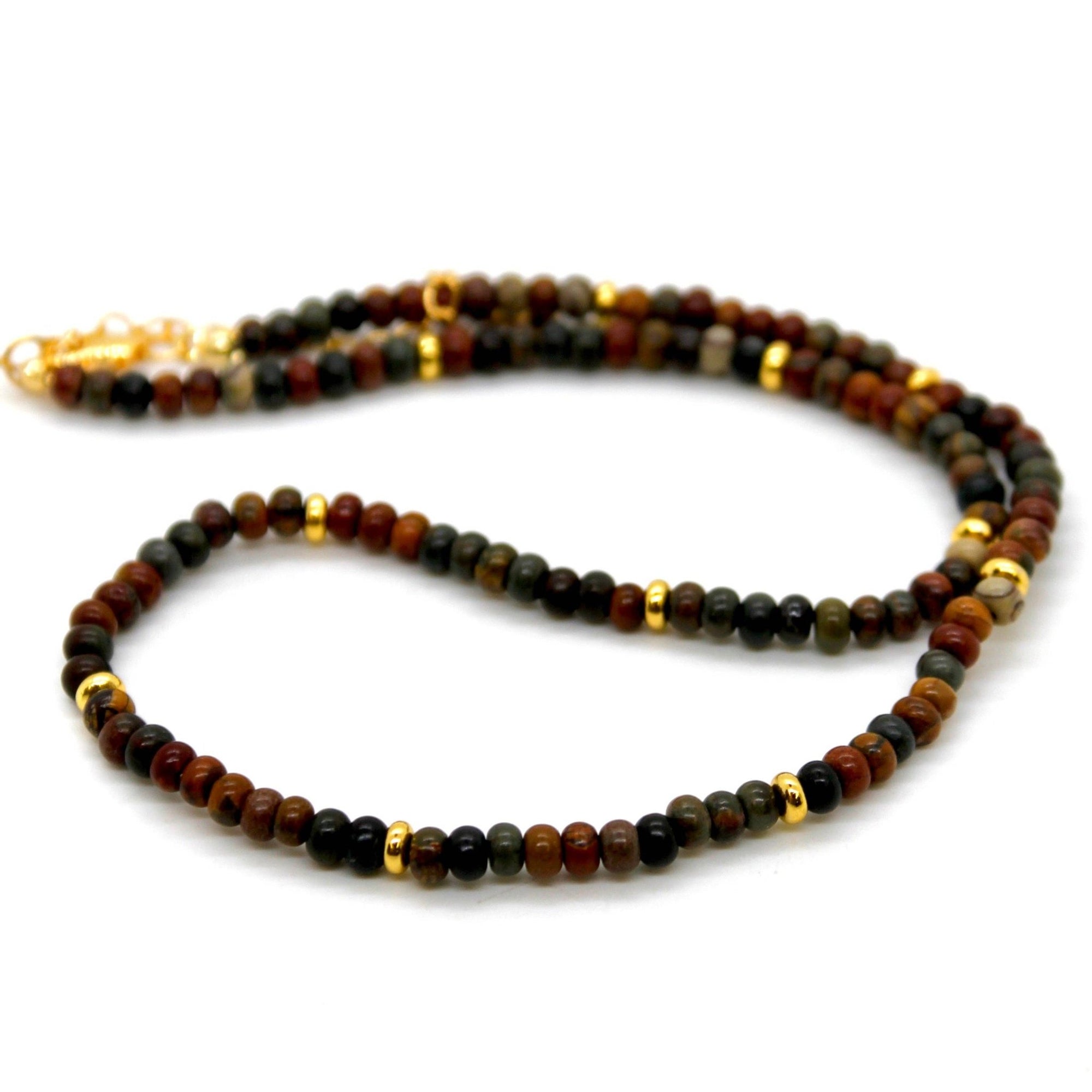 Picasso Jasper + Gold Necklace - Box Turtle
