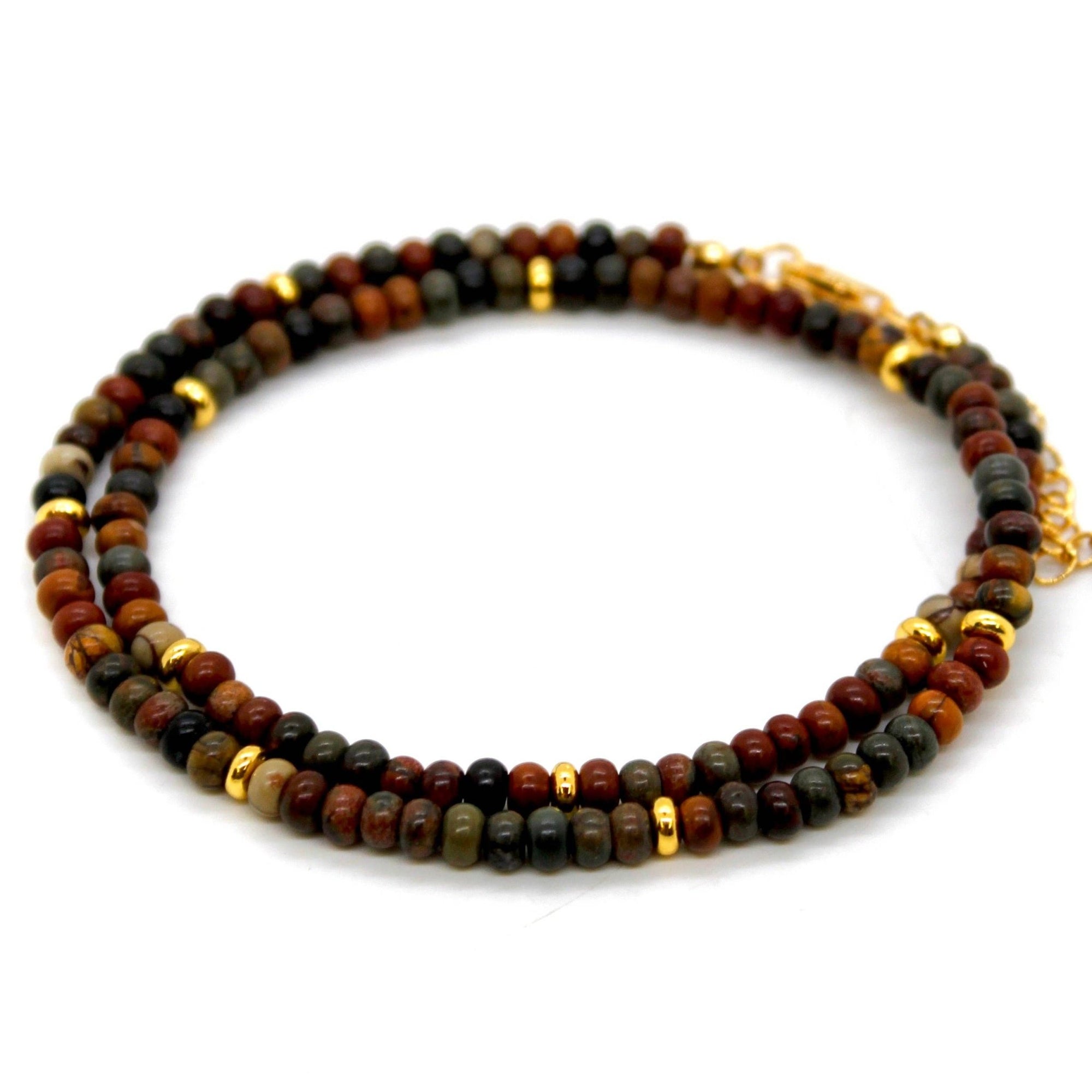 Picasso Jasper + Gold Necklace - Box Turtle