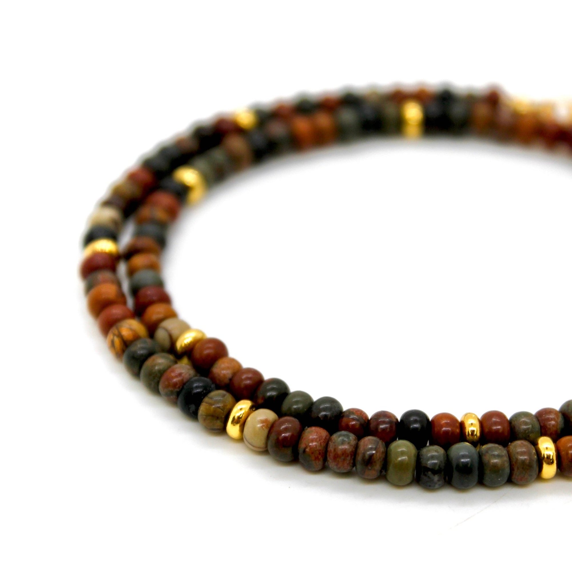 Picasso Jasper + Gold Necklace - Box Turtle