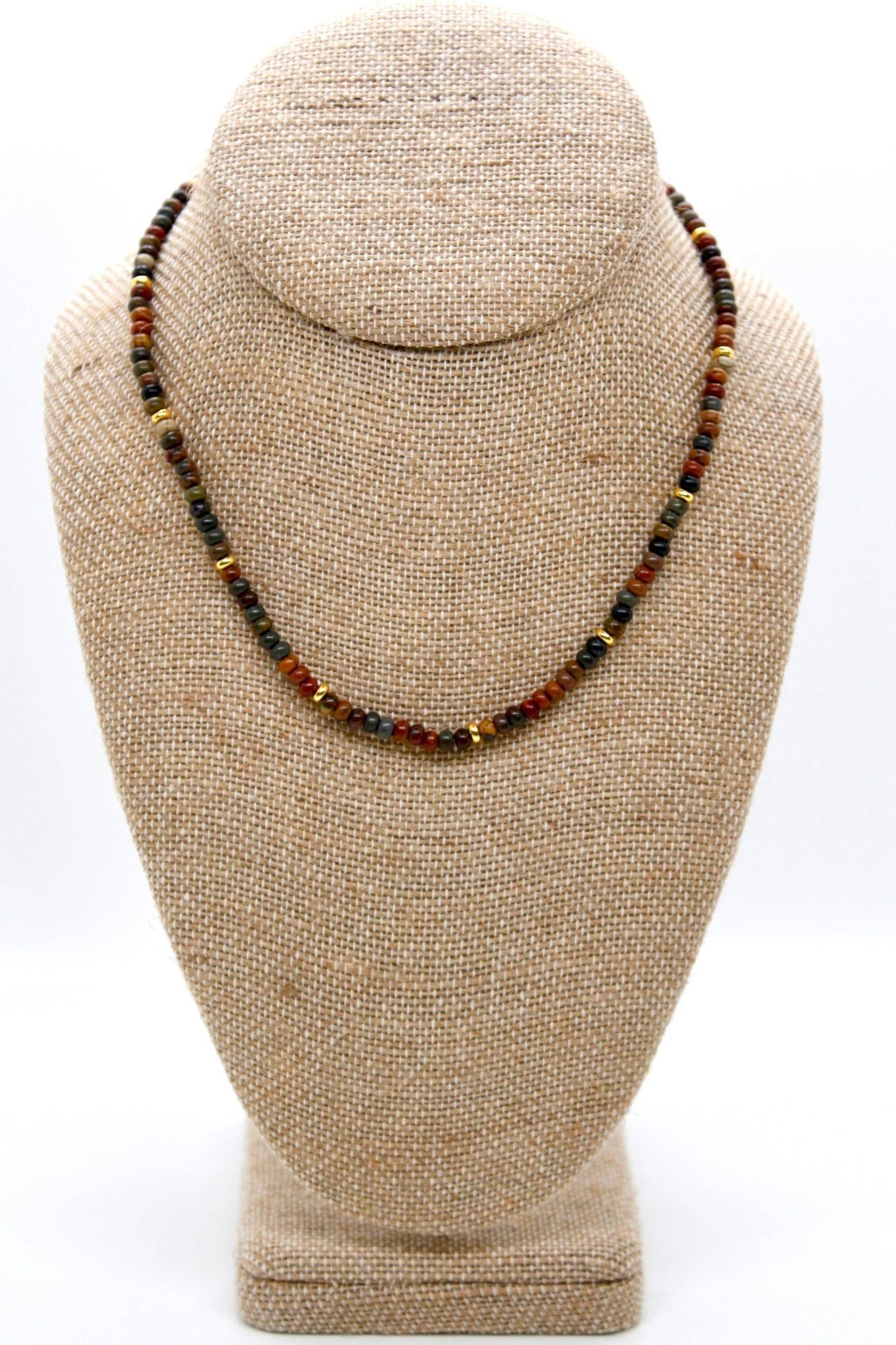 Picasso Jasper + Gold Necklace - Box Turtle