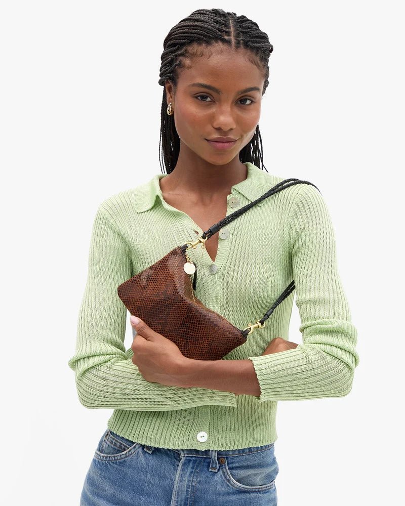 Pierre Python Auburn Wallet Clutch - Box Turtle