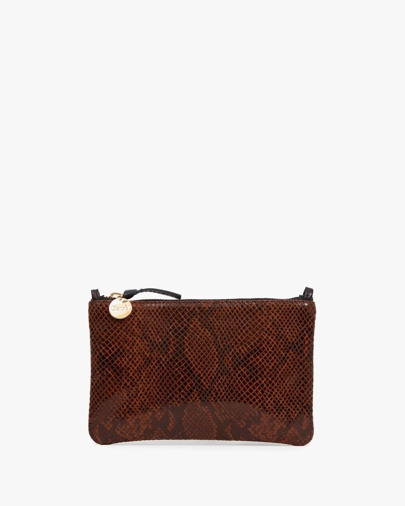 Pierre Python Auburn Wallet Clutch - Box Turtle
