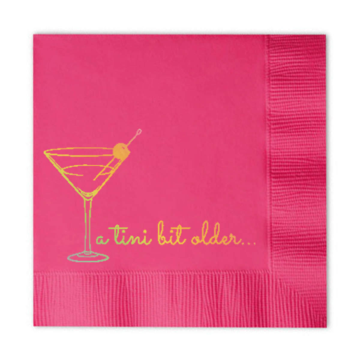 Pink A Tini Bit Older Cocktail Paper Napkins - Box Turtle