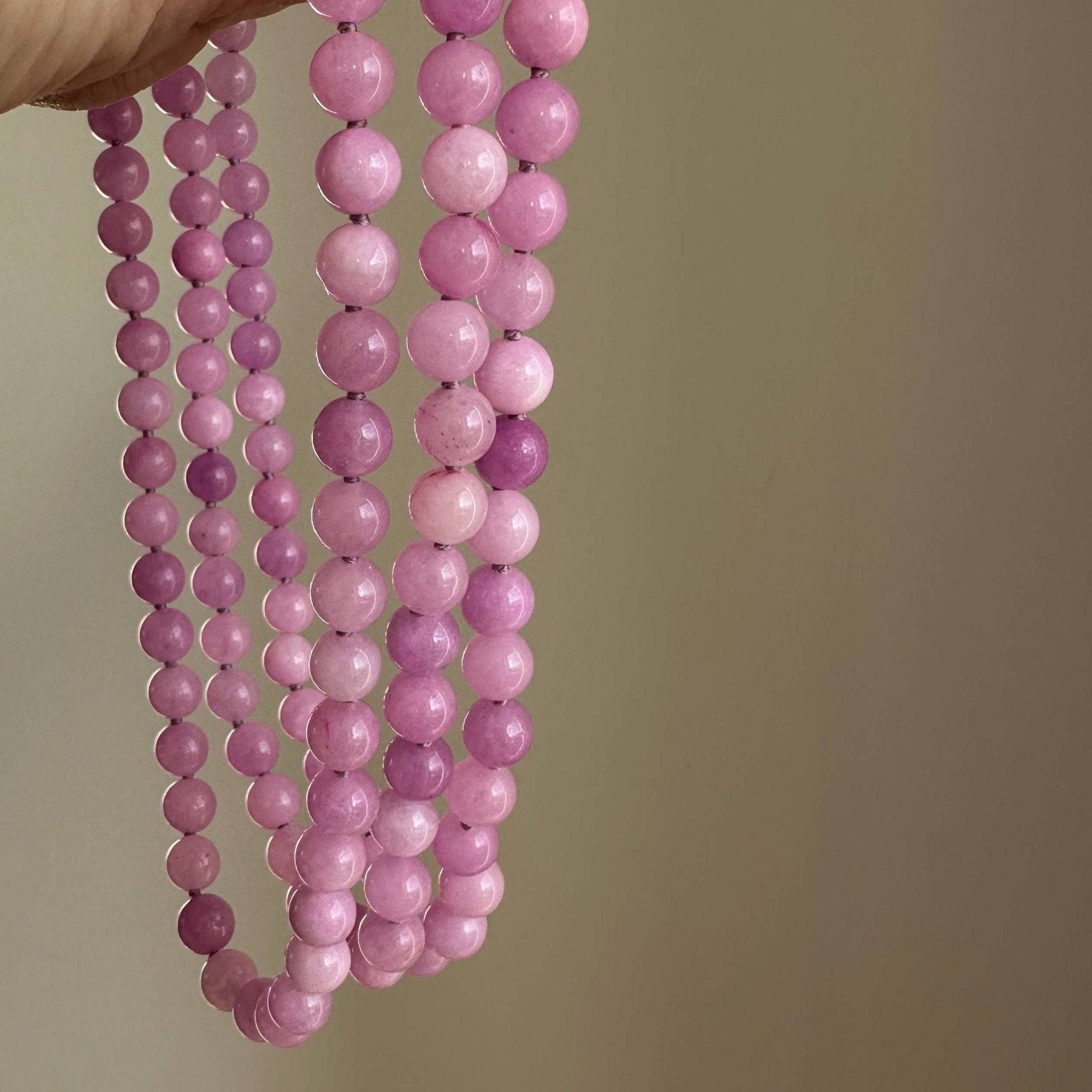 Pink Lavender Jade Necklace - Box Turtle