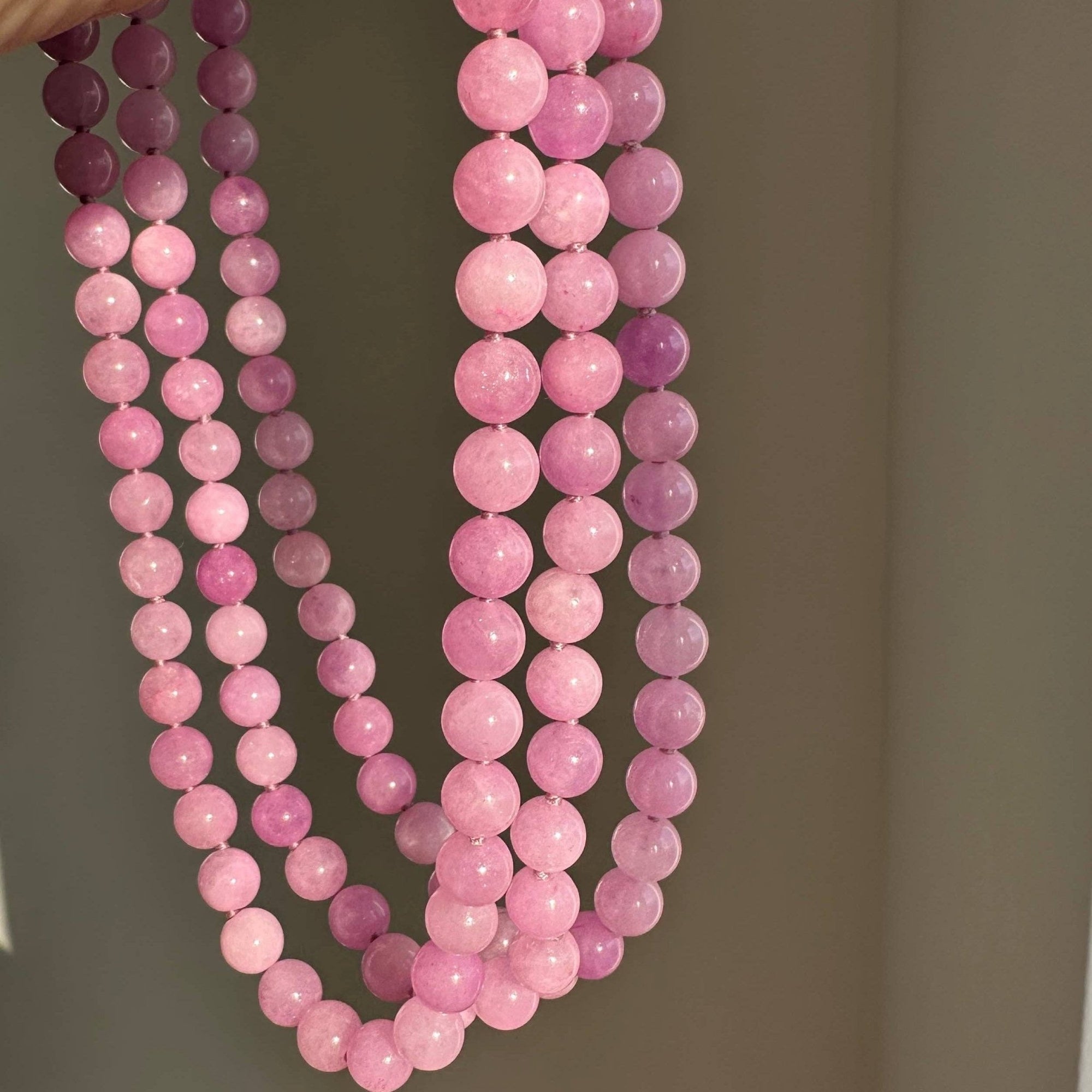 Pink Lavender Jade Necklace - Box Turtle