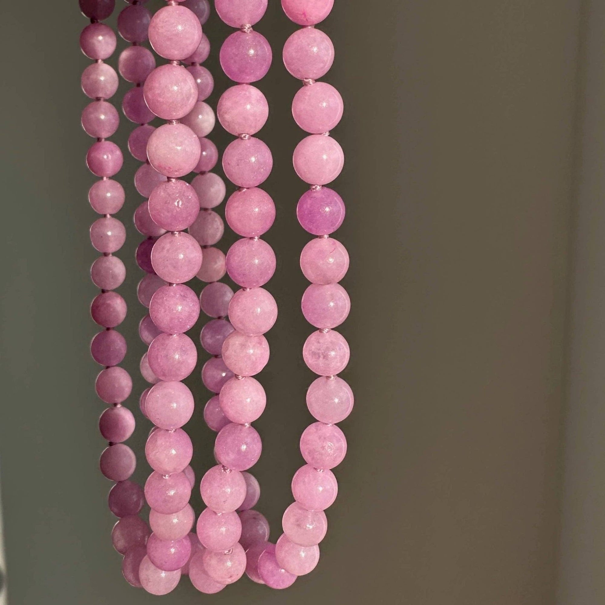 Pink Lavender Jade Necklace - Box Turtle