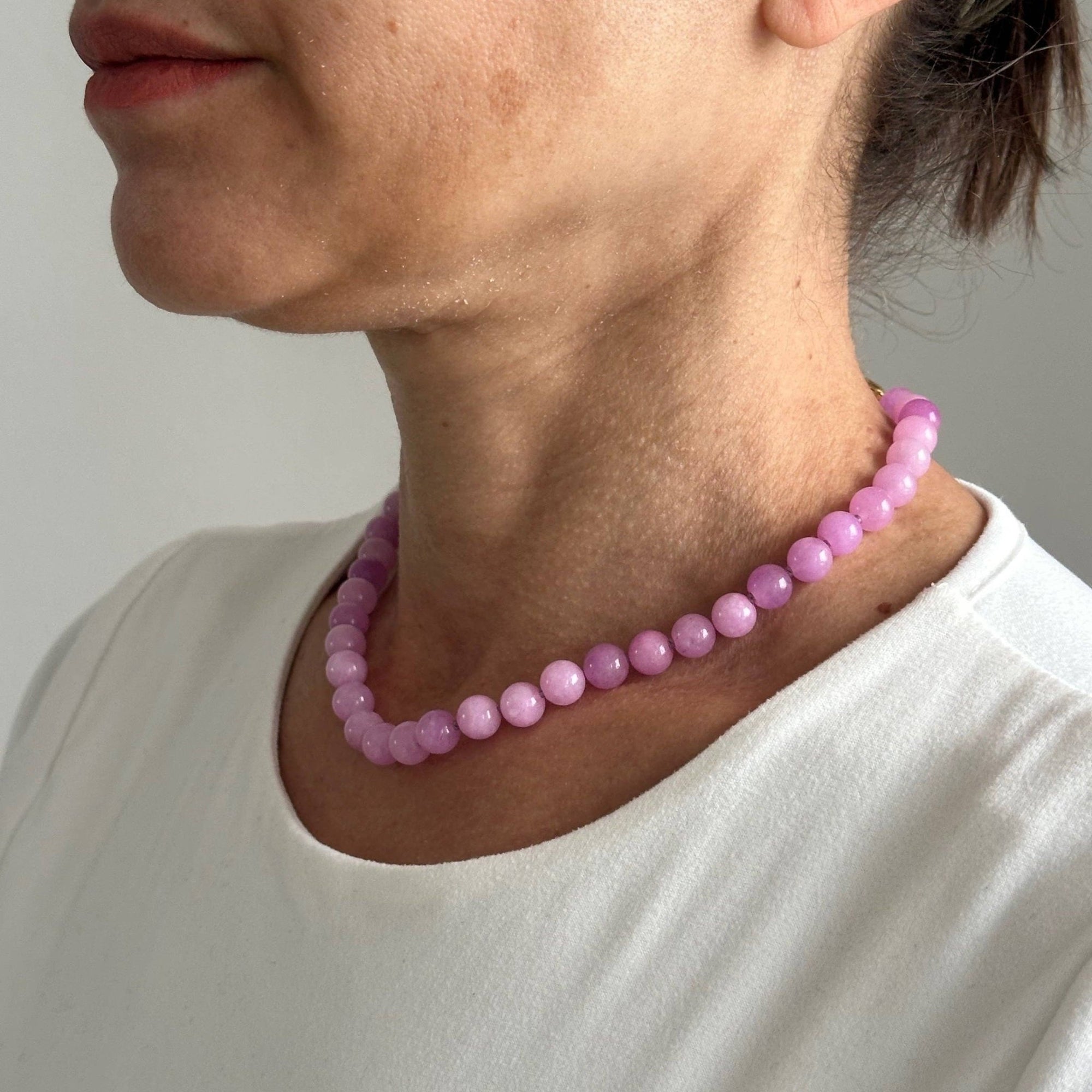 Pink Lavender Jade Necklace - Box Turtle
