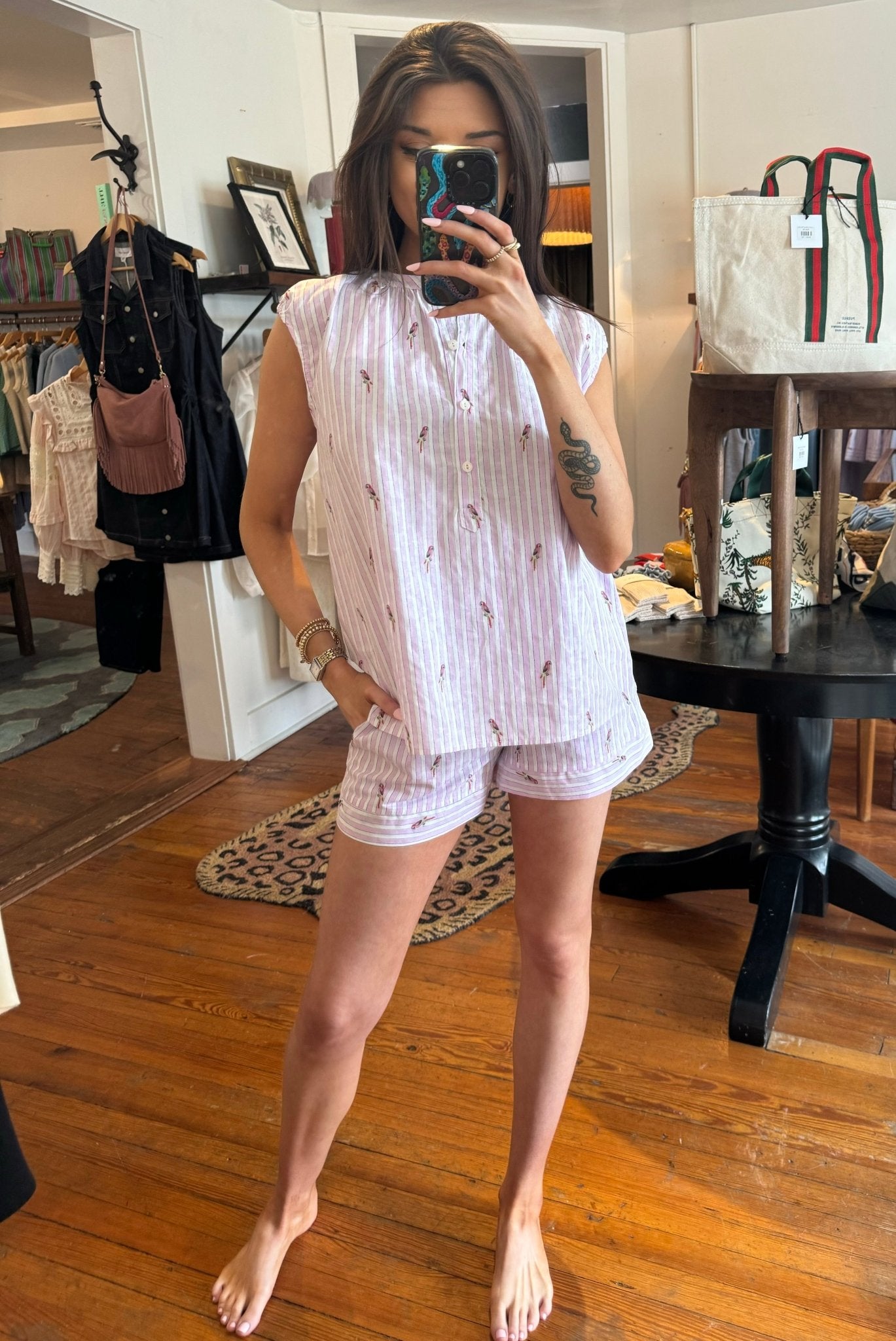 Pink Parrot Mila Top - Box Turtle