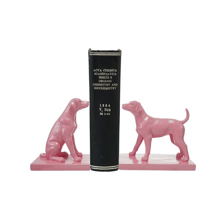Pink Resin Dog Bookends - Box Turtle