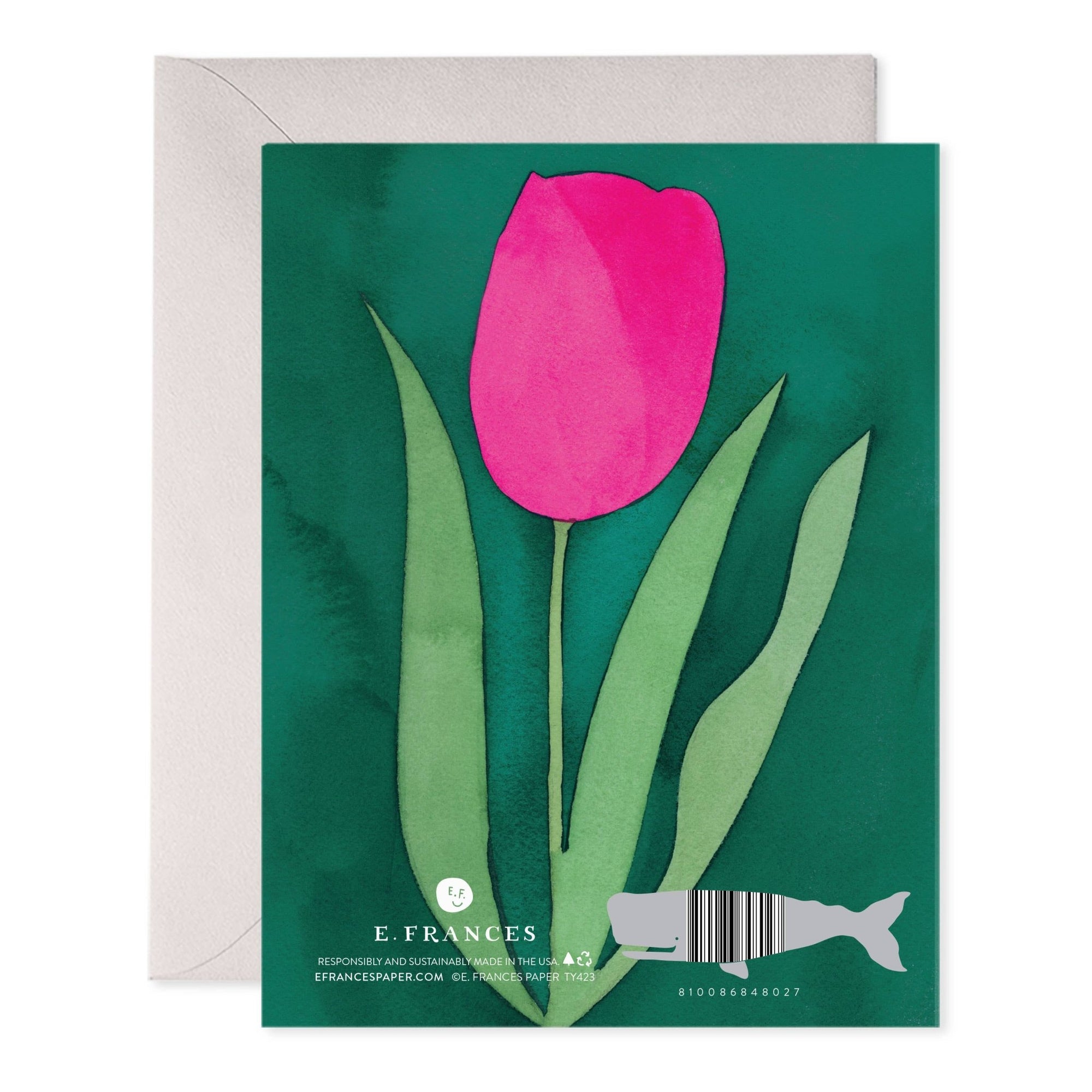 Pink Tulip Thank You Card - Box Turtle