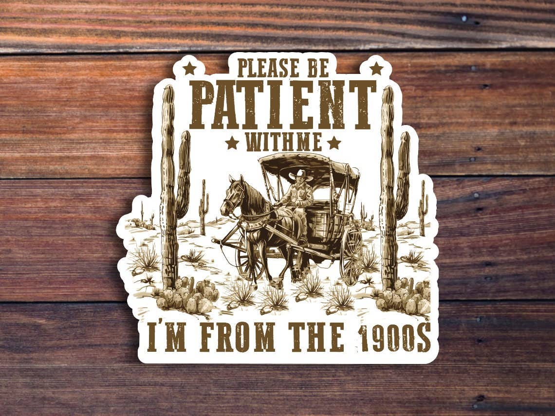 Please Be Patient With Me I'm From The 1900's Sticker - Box Turtle